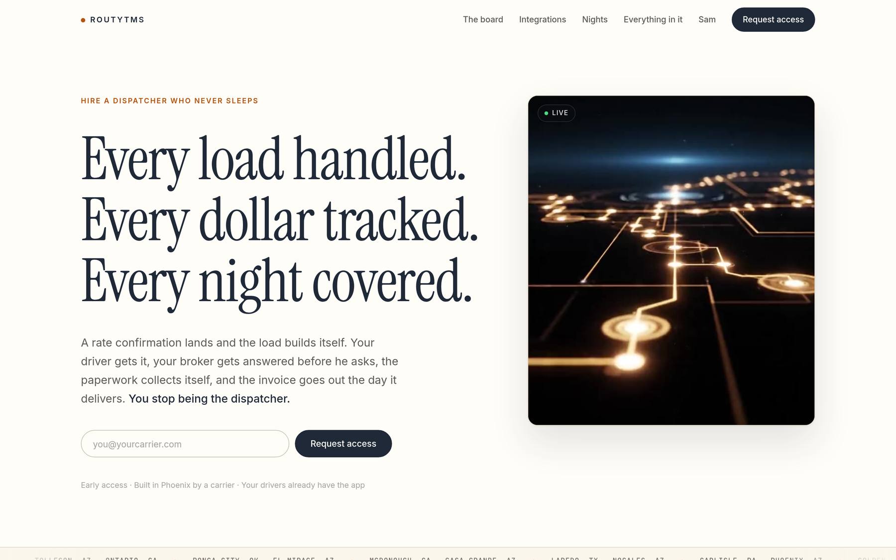 RoutyTMS website